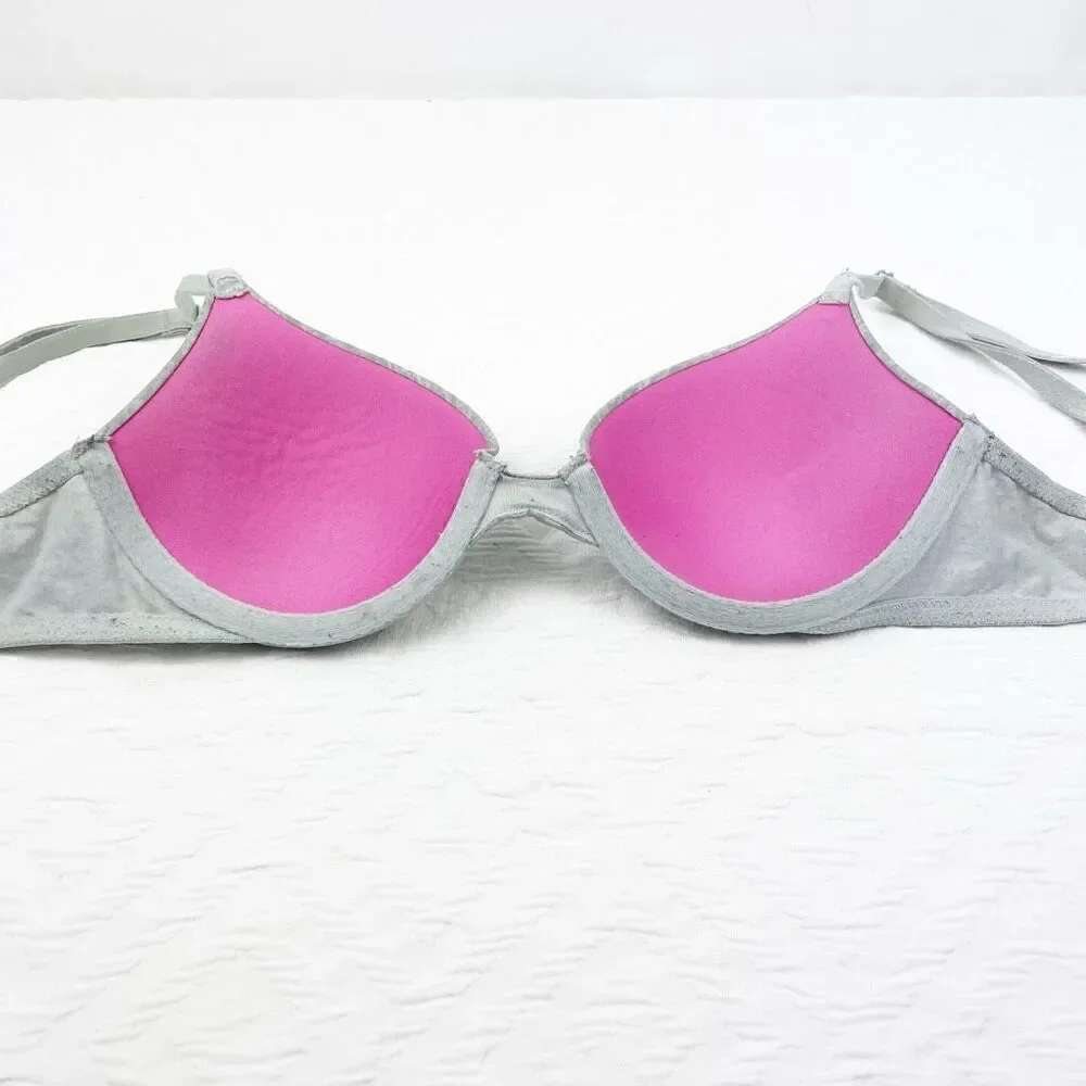 BUY 1 GET 1 FREE Victorias Secret 34b gray lined demi preowned with use